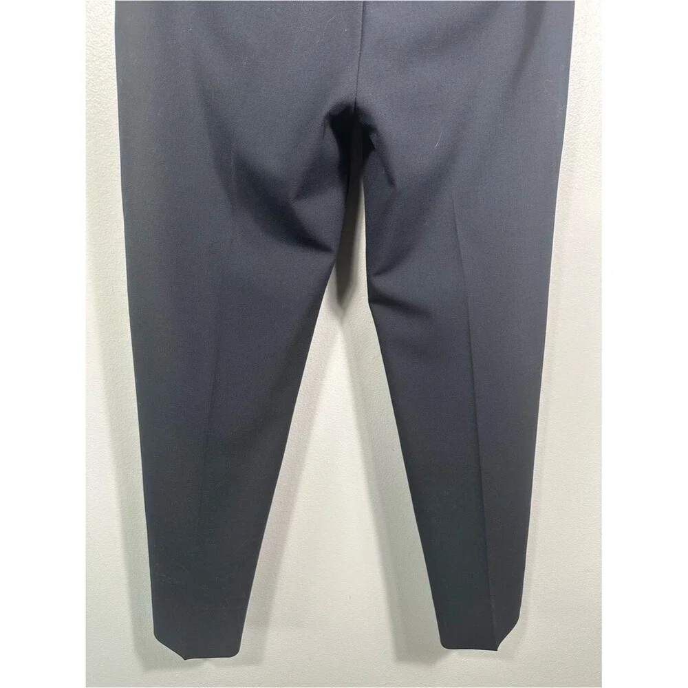 Veronica Beard Renzo Navy Blue Trouser Pants Creast Button Trouser Pants Size 10